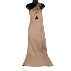 LOVERS + FRIENDS Womens Tan One Shoulder Cutout Maxi‎ Dress Size M